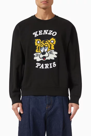 Tiger Logo-embroidered Sweatshirt in Cotton