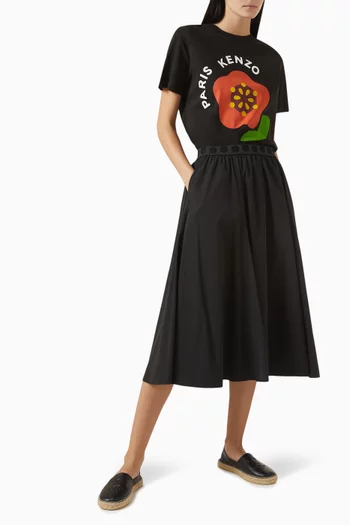 'Boke Flower 2.0' Skirt in Technical Cotton  Blend