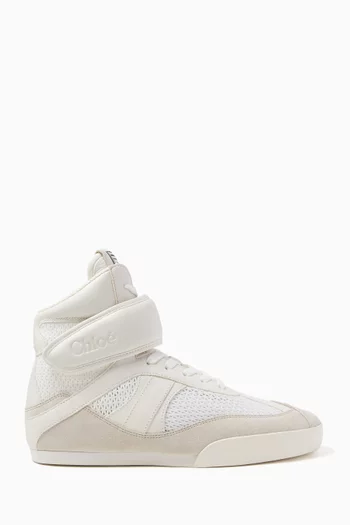 Kick High-top Sneakers in Mesh & Leather