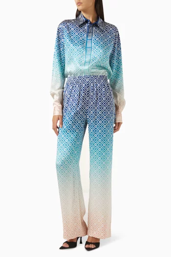 Jacquard Gradient Pants in Silk