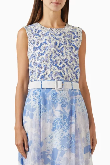Embroidered Crop Top in Cotton Blend