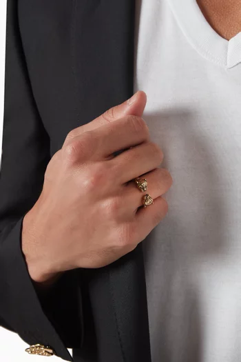 Panther Open Ring in Gold-plated Stainless Steel