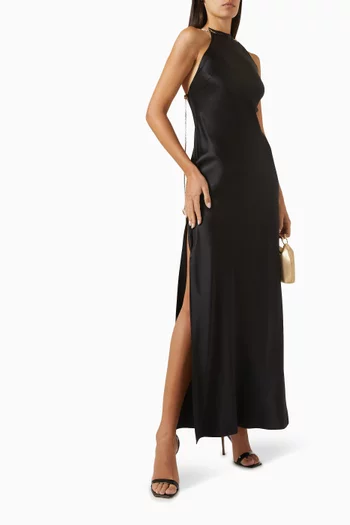 Joy Halterneck Maxi Dress in Silk