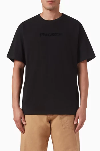 Logo-embroidered T-shirt in Cotton Jersey