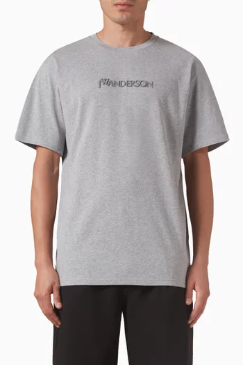Logo-embroidered T-shirt in Cotton-jersey