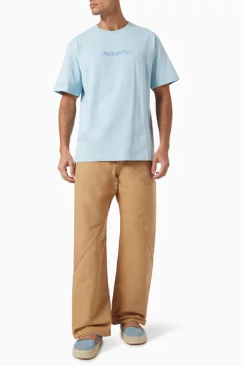 Logo-embroidered T-shirt in Cotton-jersey
