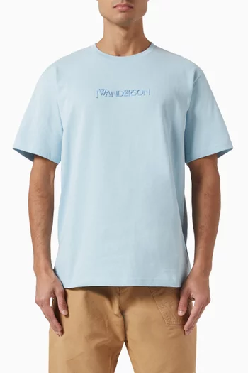 Logo-embroidered T-shirt in Cotton-jersey