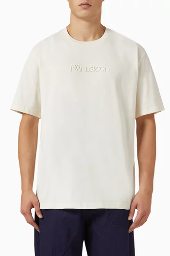 Logo-embroidered T-shirt in Cotton-jersey