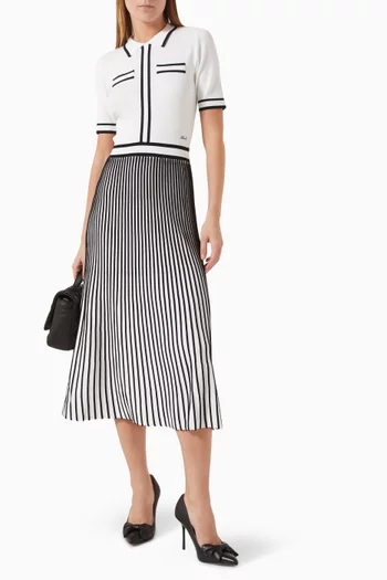 Pleated Knit Dress in Viscose Blend