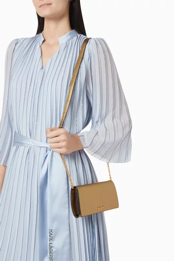 K/Signature Clutch in Metallic Leather