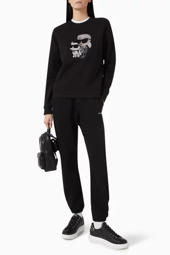 Ikon Choupette Rhinestone-embellished Sweatshirt in Organic-cotton