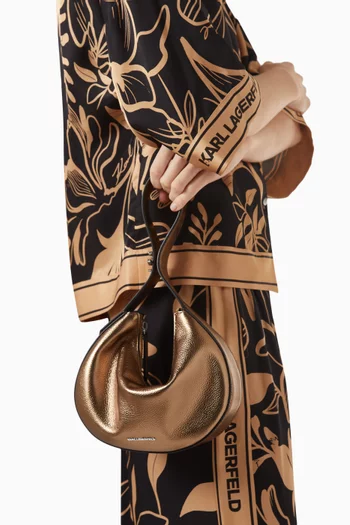 K/Soirée Half-moon Bag in Metallic Leather