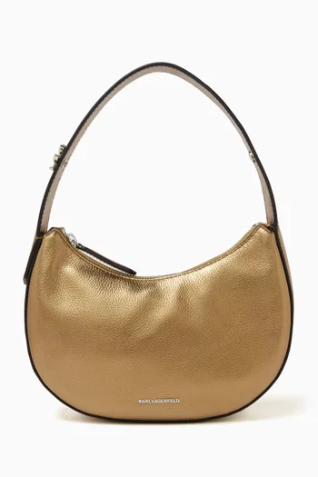 K/Soirée Half-moon Bag in Metallic Leather