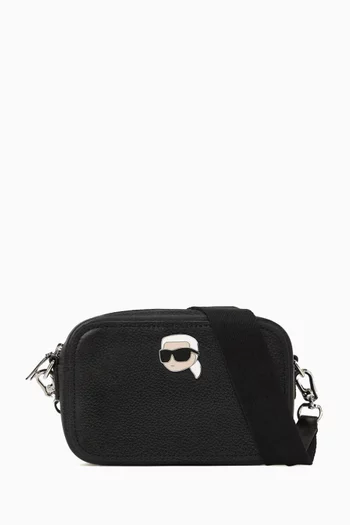 Ikon Camera Bag in Pebbled Faux Leather
