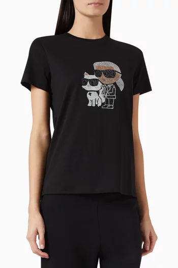Ikon Duo Rhinestone-embellished T-shirt in Organic-cotton