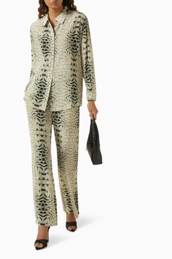Cuban Crocodile Pants in Silk-chiffon