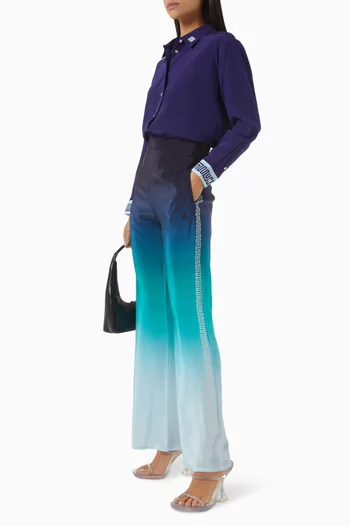 بنطال بقصة ساق مستقيمة وألوان متدرجة