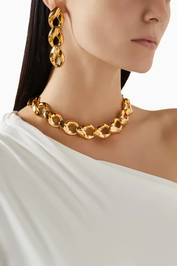 Mini Link Chain Necklace in 24kt Gold-plated Bronze