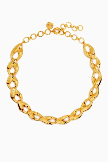 Mini Link Chain Necklace in 24kt Gold-plated Bronze