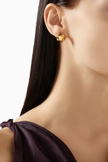 Medium Gemela Stud Earrings in 22kt Gold-plated Bronze