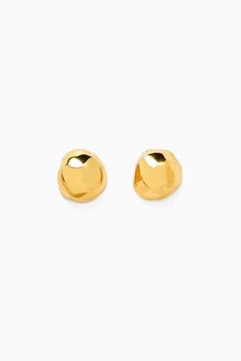 Medium Gemela Stud Earrings in 22kt Gold-plated Bronze