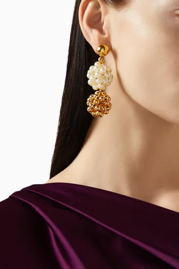 Nido Cluster Drop Earrings in 22kt Gold-plated Bronze