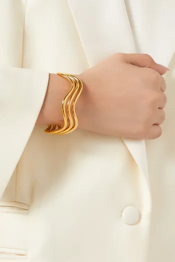Wavy Pala Bangles in 24kt Gold-plated Bronze