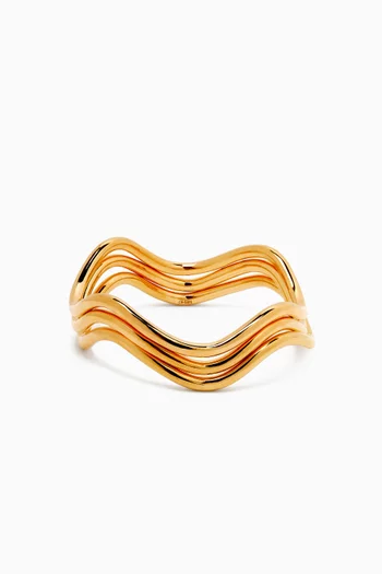 Wavy Pala Bangles in 24kt Gold-plated Bronze