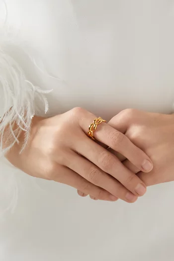 Curb Chain Ring in 24kt Gold-plated Bronze
