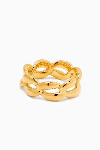 Curb Chain Ring in 24kt Gold-plated Bronze