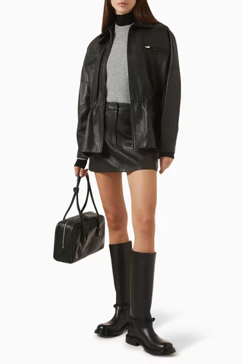 تنورة قصيرة جلد ماعز