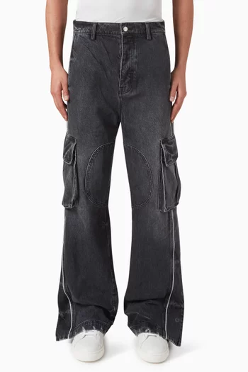 Track Logo Cargo Pants in Denim