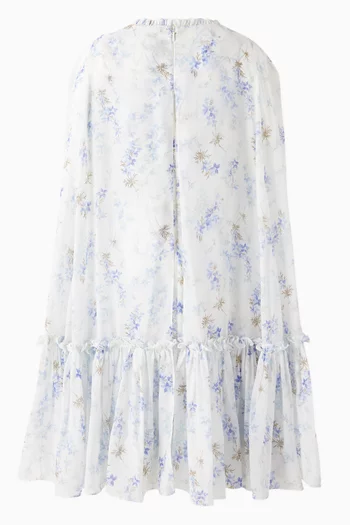 Ophelia Ditsy Cape Dress in Chiffon