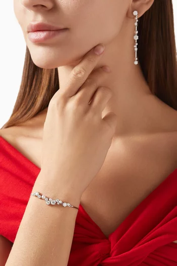 Constella Crystal & Pearl Bracelet in Rhodium-plated Metal