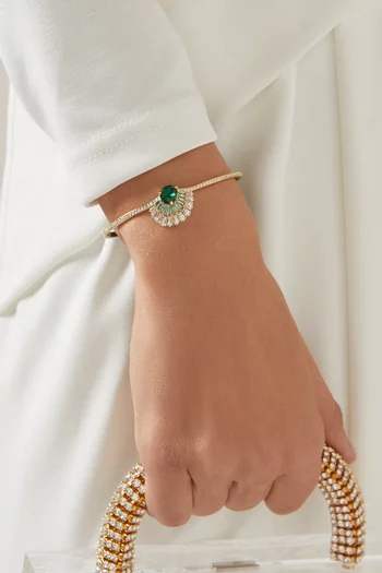 Idyllia Crystal Bangle in Gold-tone Metal
