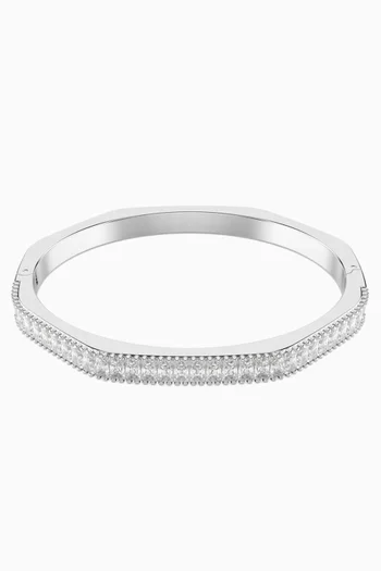 Matrix Bangle in Rhodium-plated Metal