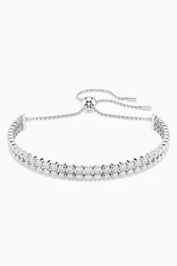 Matrix Double-row Bracelet in Rhodium-plated Metal