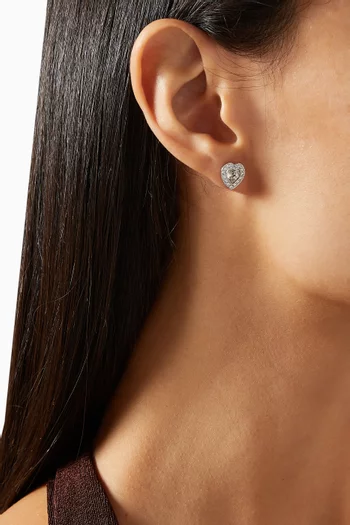x Ariana Grande Heart Earrings in Rhodium-plated Metal
