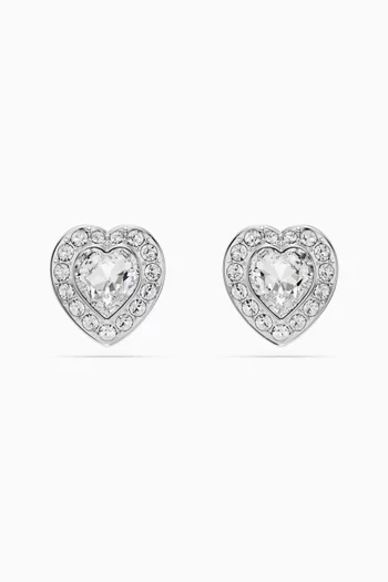 x Ariana Grande Heart Earrings in Rhodium-plated Metal