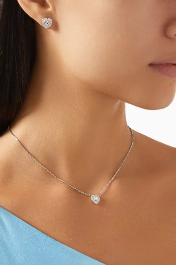 x Ariana Grande Heart Necklace & Earrings Set in Rhodium-plated Metal