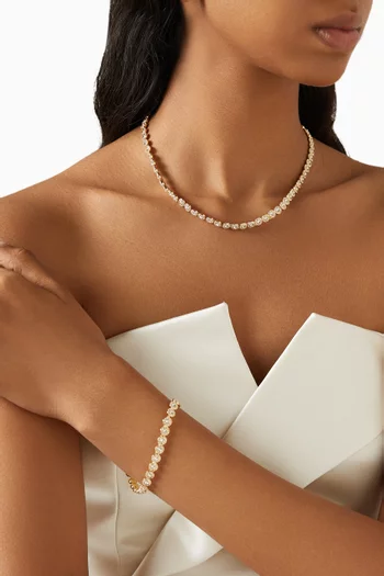 Una Angelic Bracelet & Necklace Set in Gold-plated Metal