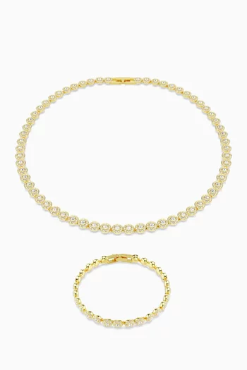 Una Angelic Bracelet & Necklace Set in Gold-plated Metal