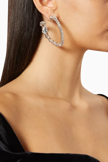 x Ariana Grande Matrix Hoop Earrings in Rhodium-plated Metal