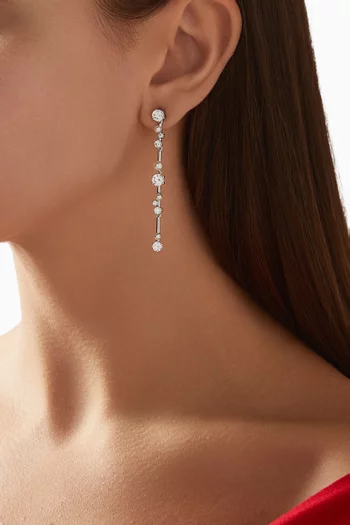 Constella Drop Earrings in Rhodium-plated Metal