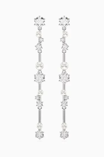 Constella Drop Earrings in Rhodium-plated Metal
