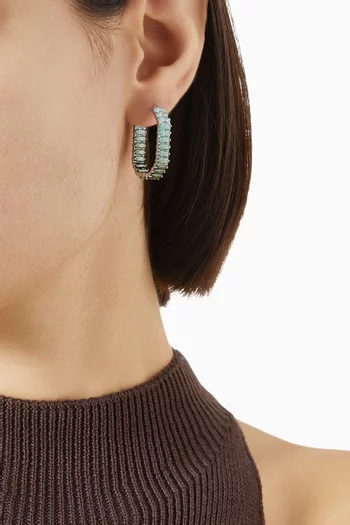 Matrix Hoop Earrings in Rhodium-plated Metal