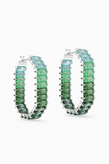 Matrix Hoop Earrings in Rhodium-plated Metal