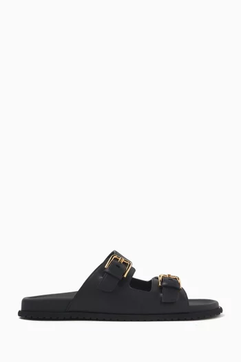 Hawaii Buckled Slides in Leather