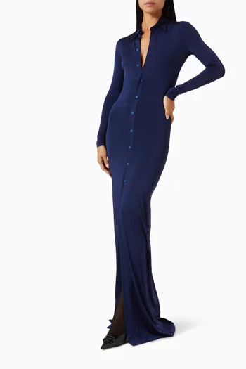 Button-up Maxi Dress in Fluid Jersey