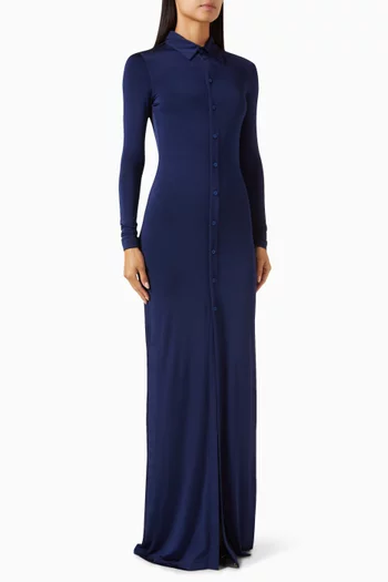 Button-up Maxi Dress in Fluid Jersey